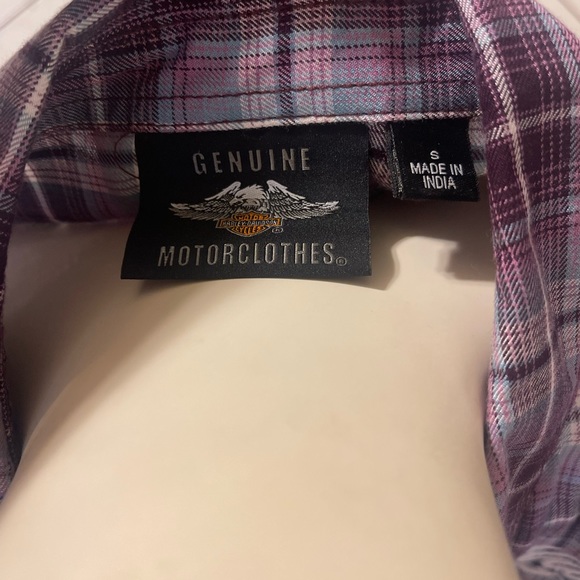 💜Women’s Royal Purple Genuine Harley Davidson Flannel 🏍 - Picture 3 of 6